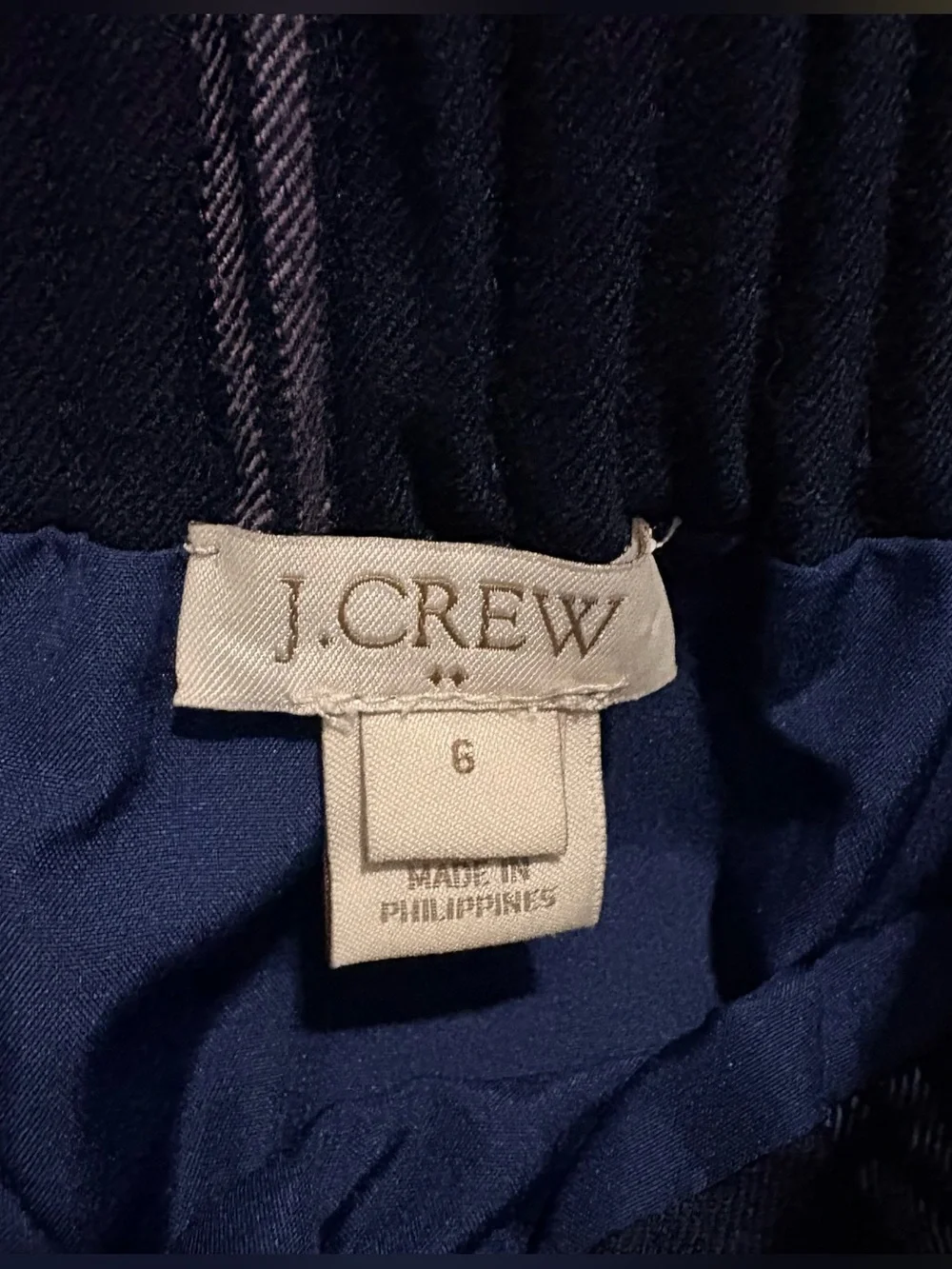J. Crew Navy Plaid Wool Mini Skirt with Pockets